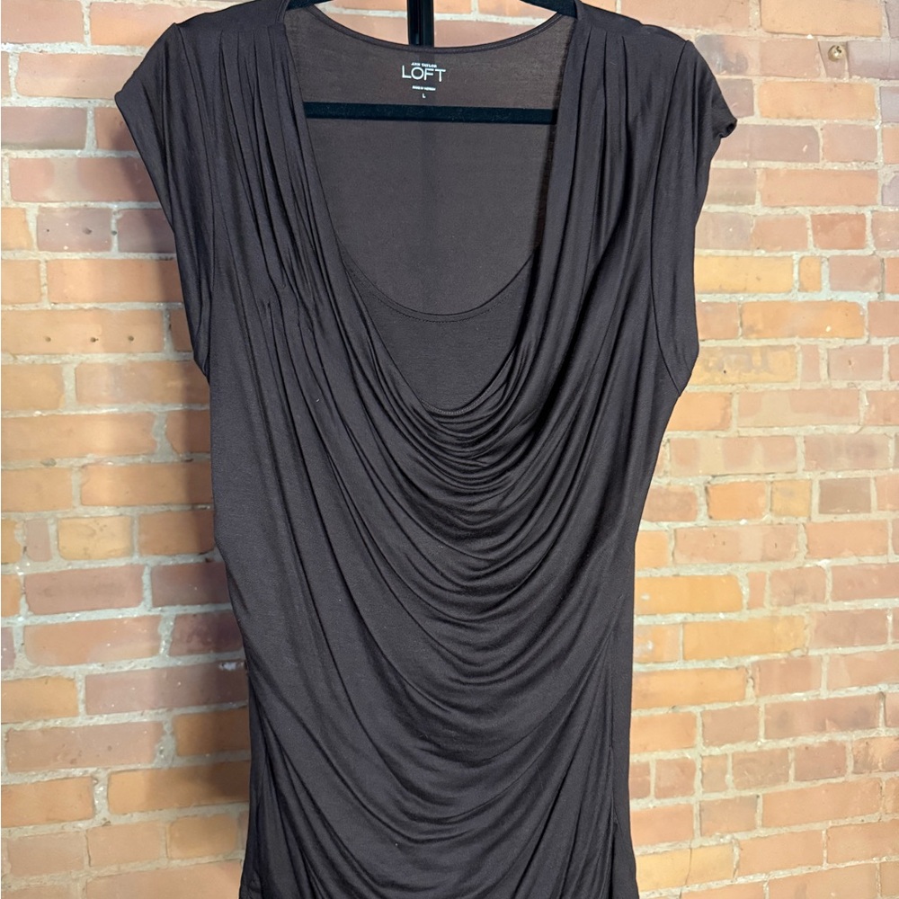 LOFT Rich Brown Knit Top